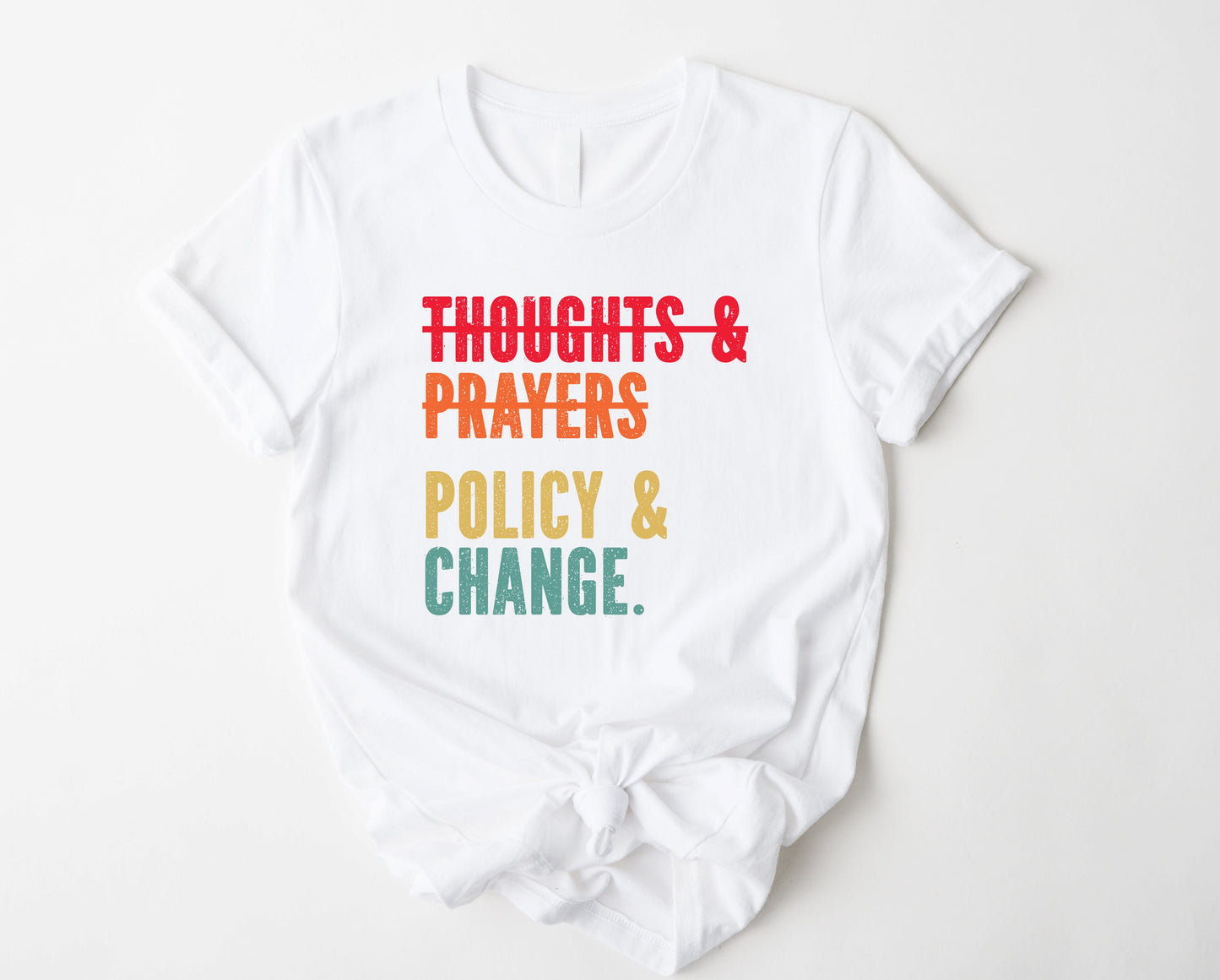 Wholesale Policy and Change Graphic Tee - White
