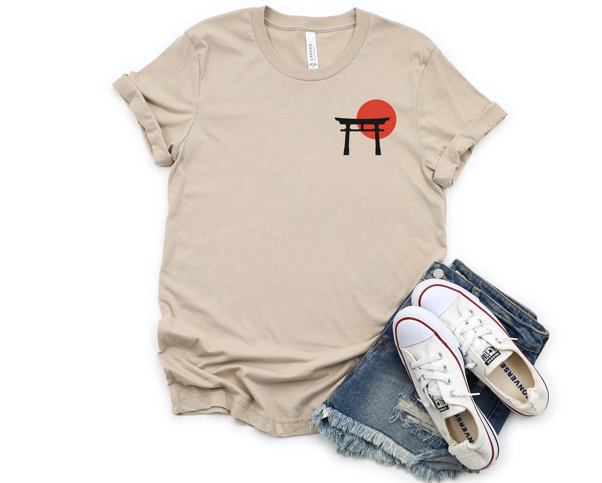 Wholesale Rising Sun Graphic Tee - Tan