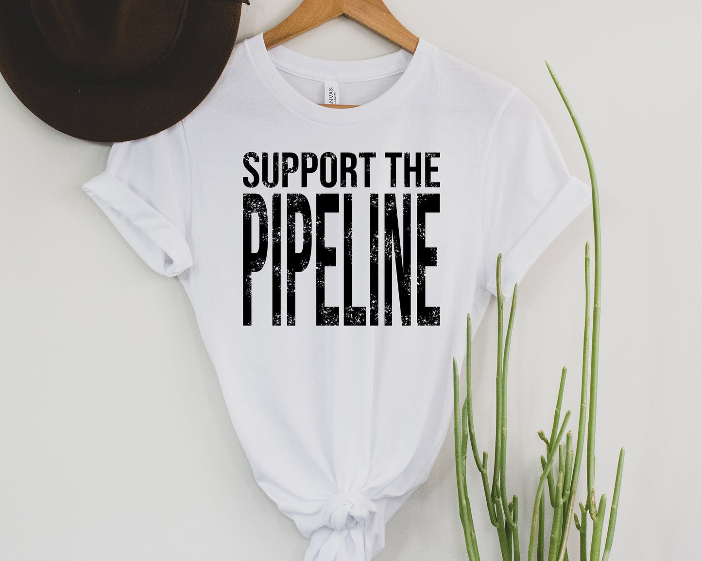 Wholesale Support the Pipeline Graphic Tee - Heather Grey