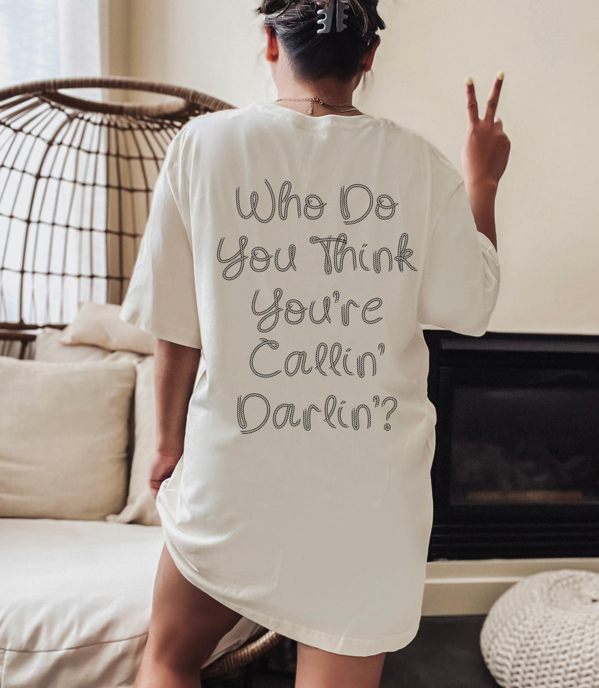 Wholesale Who Do You Think You're Callin' Darlin' Graphic Tee - Sand