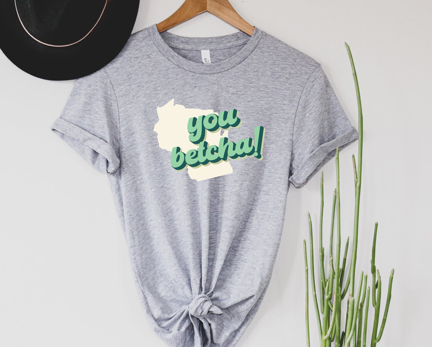 Wholesale You Betcha Graphic Tee - Heather Slate