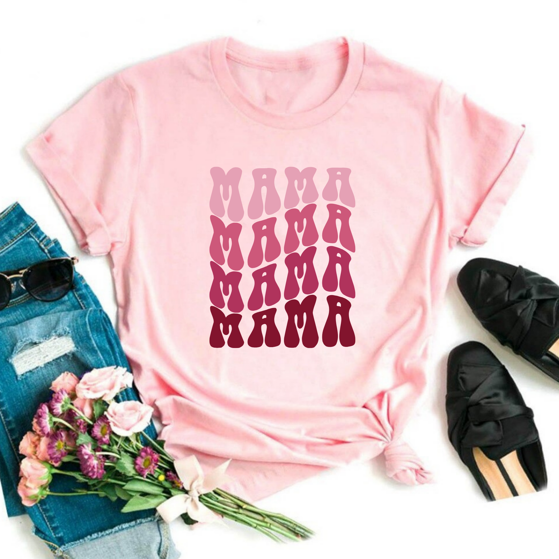 Wholesale Pink Mama Graphic Tee - Pink Tee