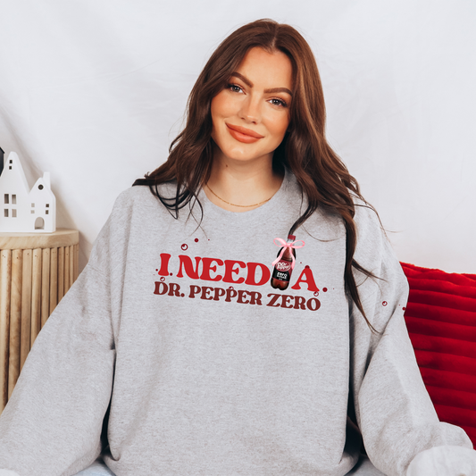 Wholesale I need a Dr. Pepper Zero - Grey Sweatshirt