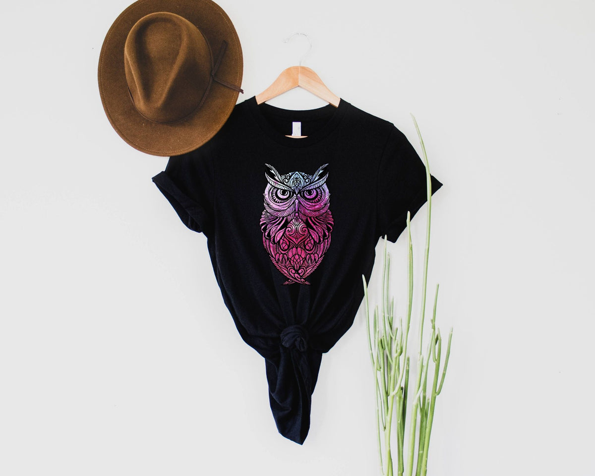 Wholesale Owl Graphic Tee - Black
