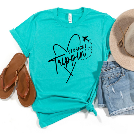 Wholesale Straight Trippin Graphic Tee - Teal Tee
