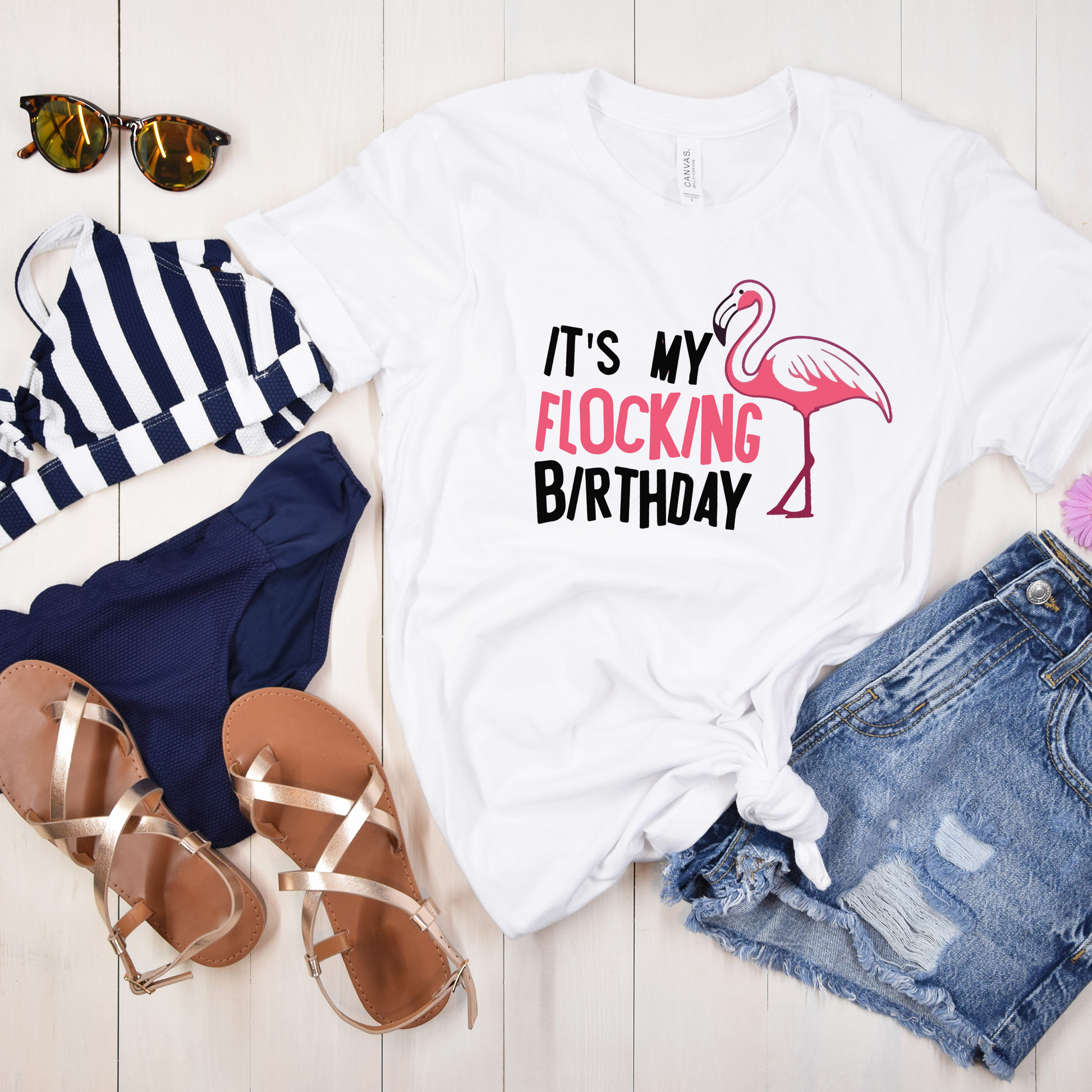Wholesale Flocking Birthday Graphic Tee - Grey Tee