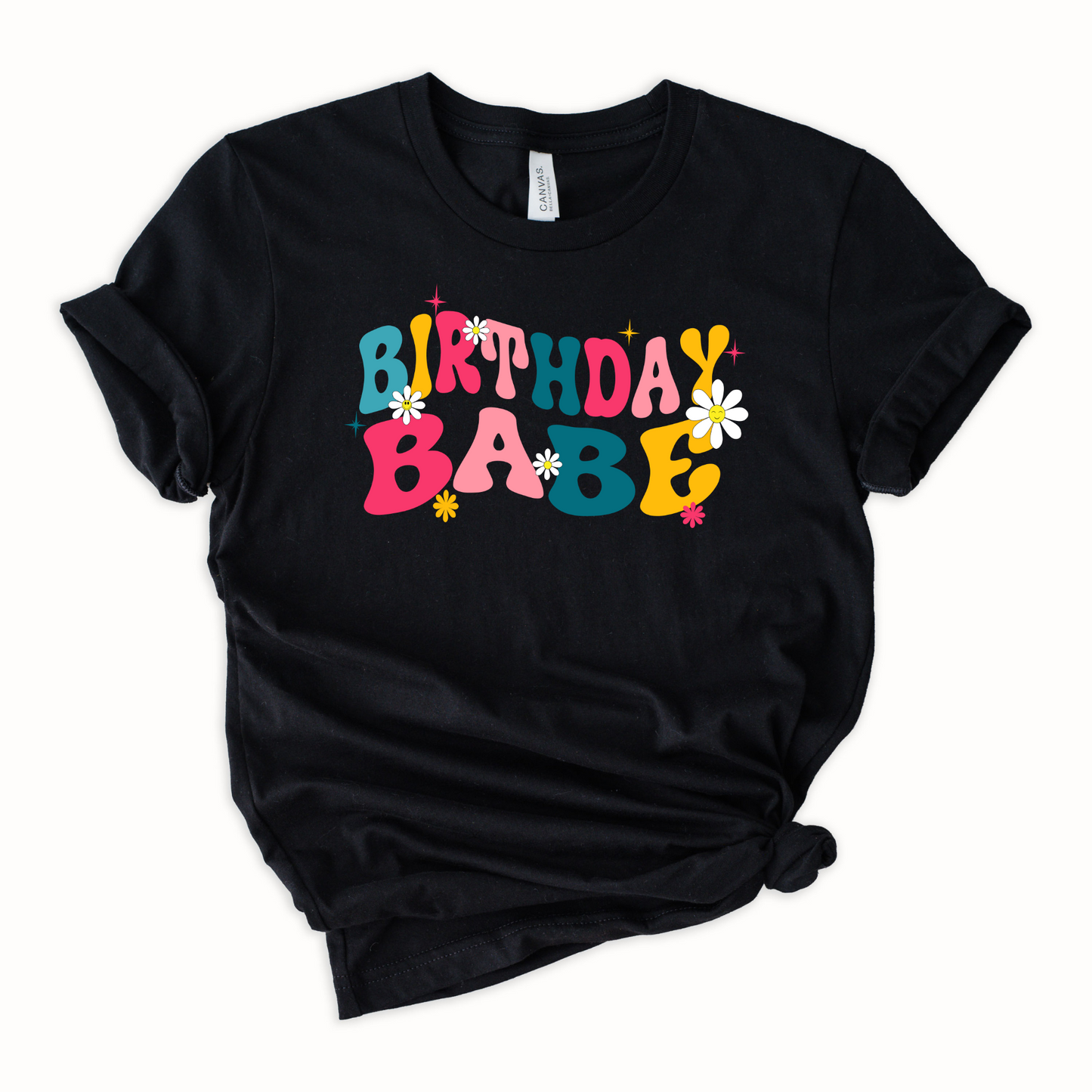 Wholesale Birthday Babe Graphic Tee - Black Tee
