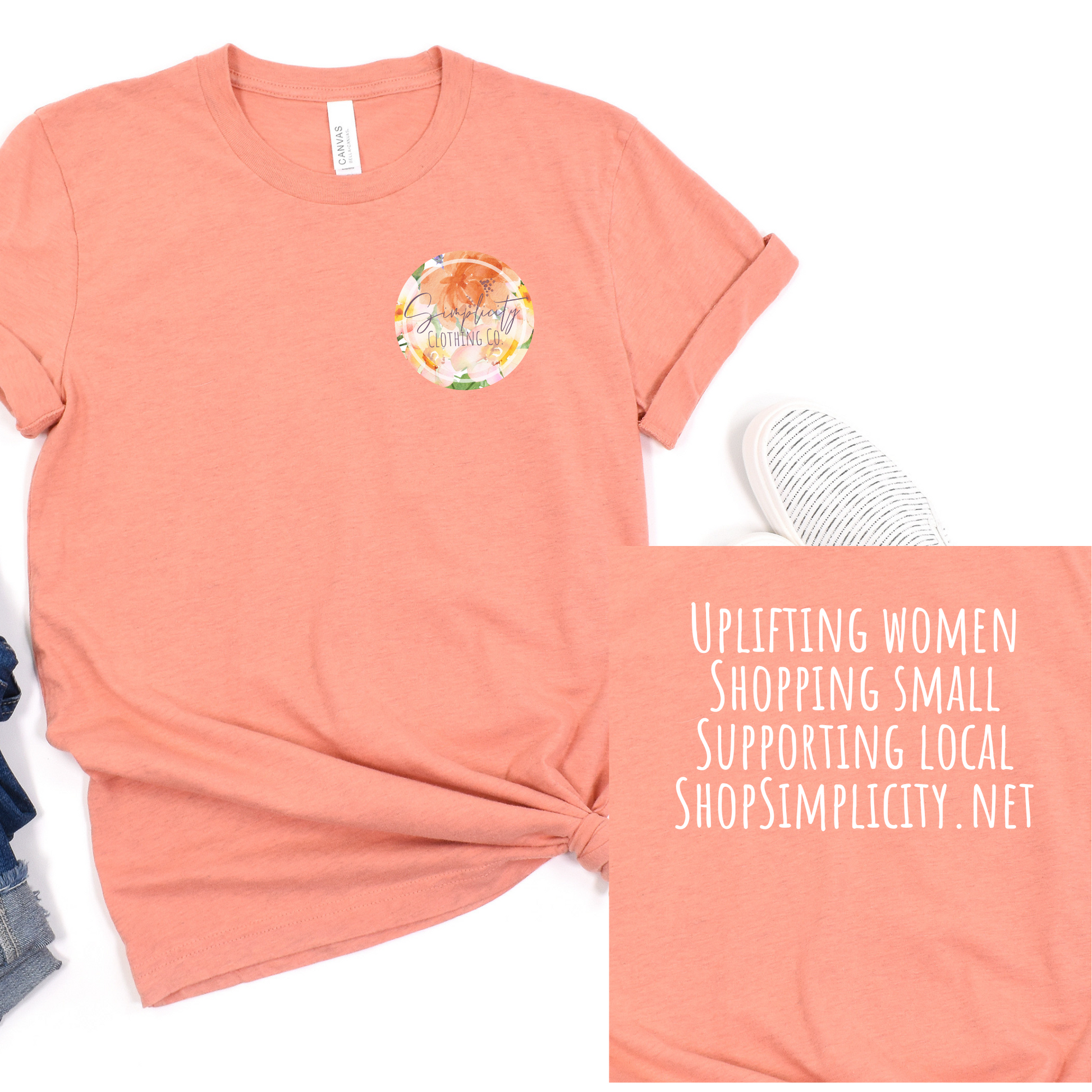 Wholesale Shop Simplicity Graphic Tee - Heather Sunset Tee