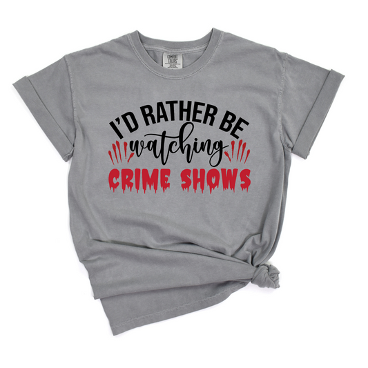 Wholesale Watching crime shows Graphic Tee - Comfort Colors Grey
