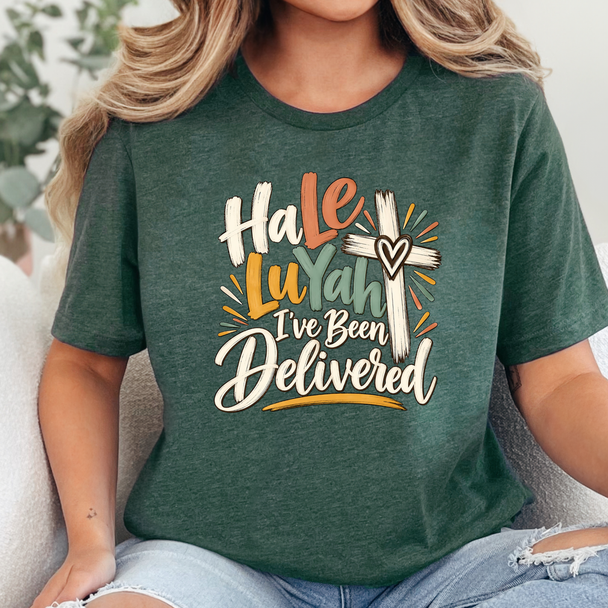 Wholesale HaLeLuYah - Neutral Graphic Tee - Heather Forest