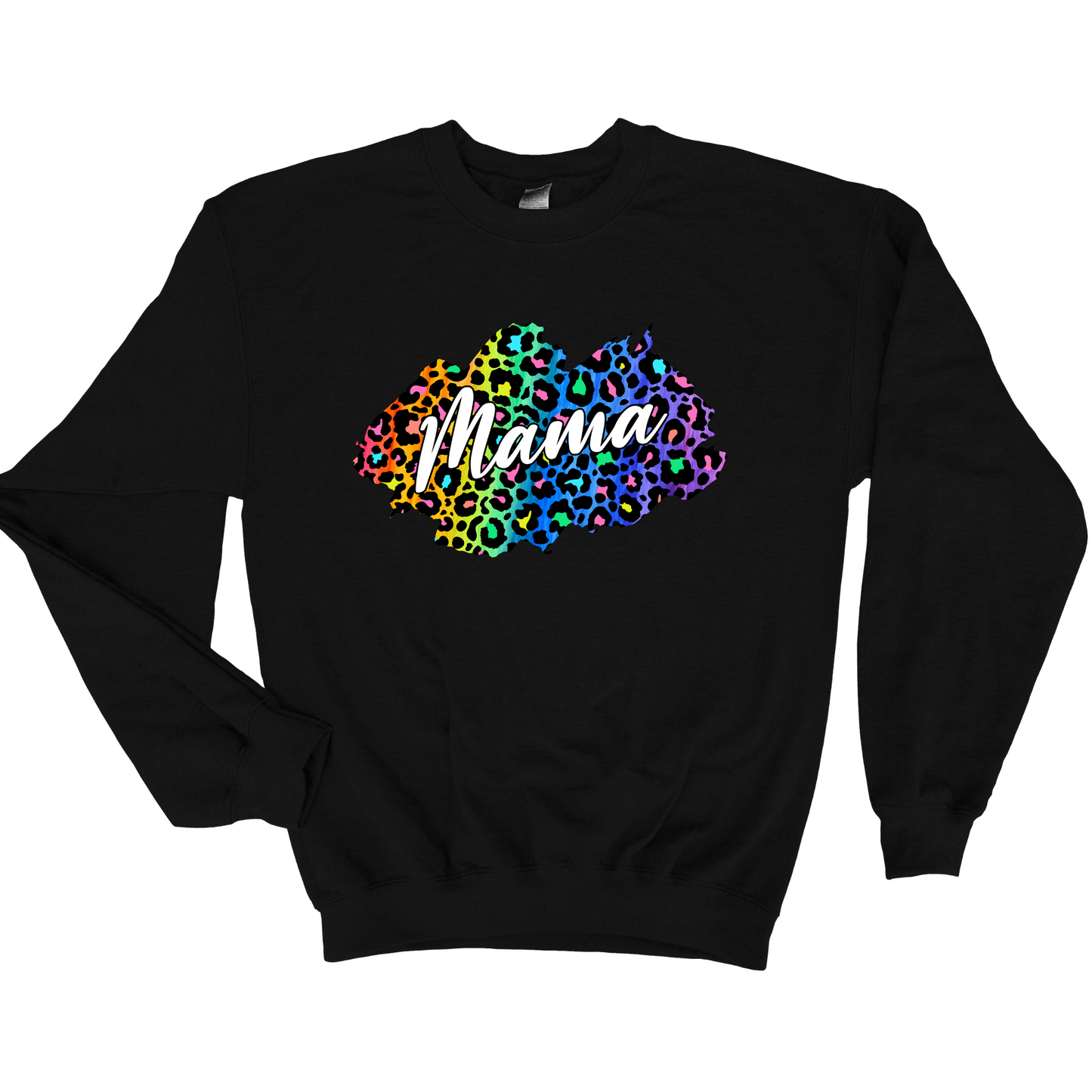 Wholesale Leopard Mama Graphic Tee - Black Sweatshirt