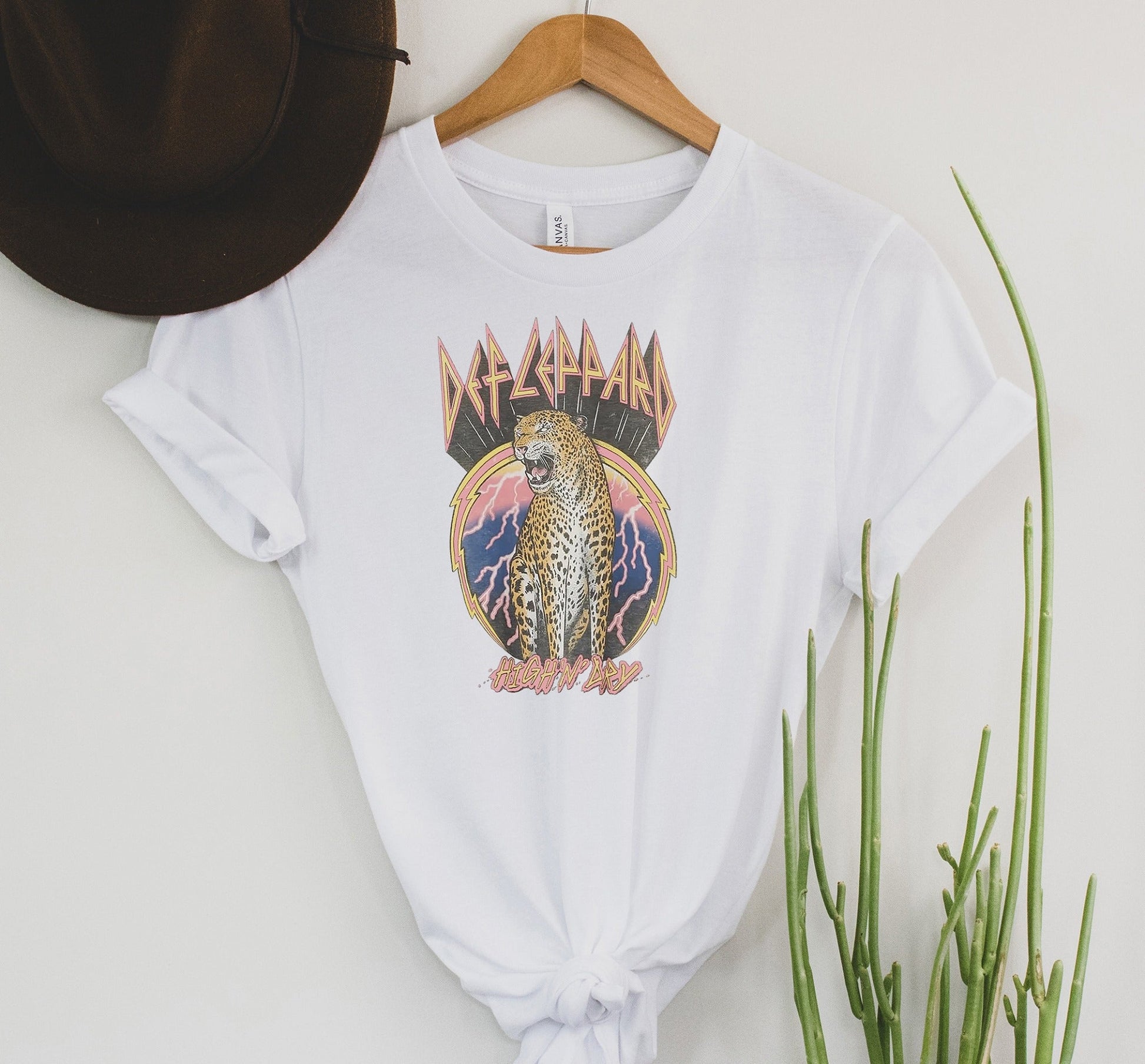 Wholesale Leopard Band Graphic Tee - White