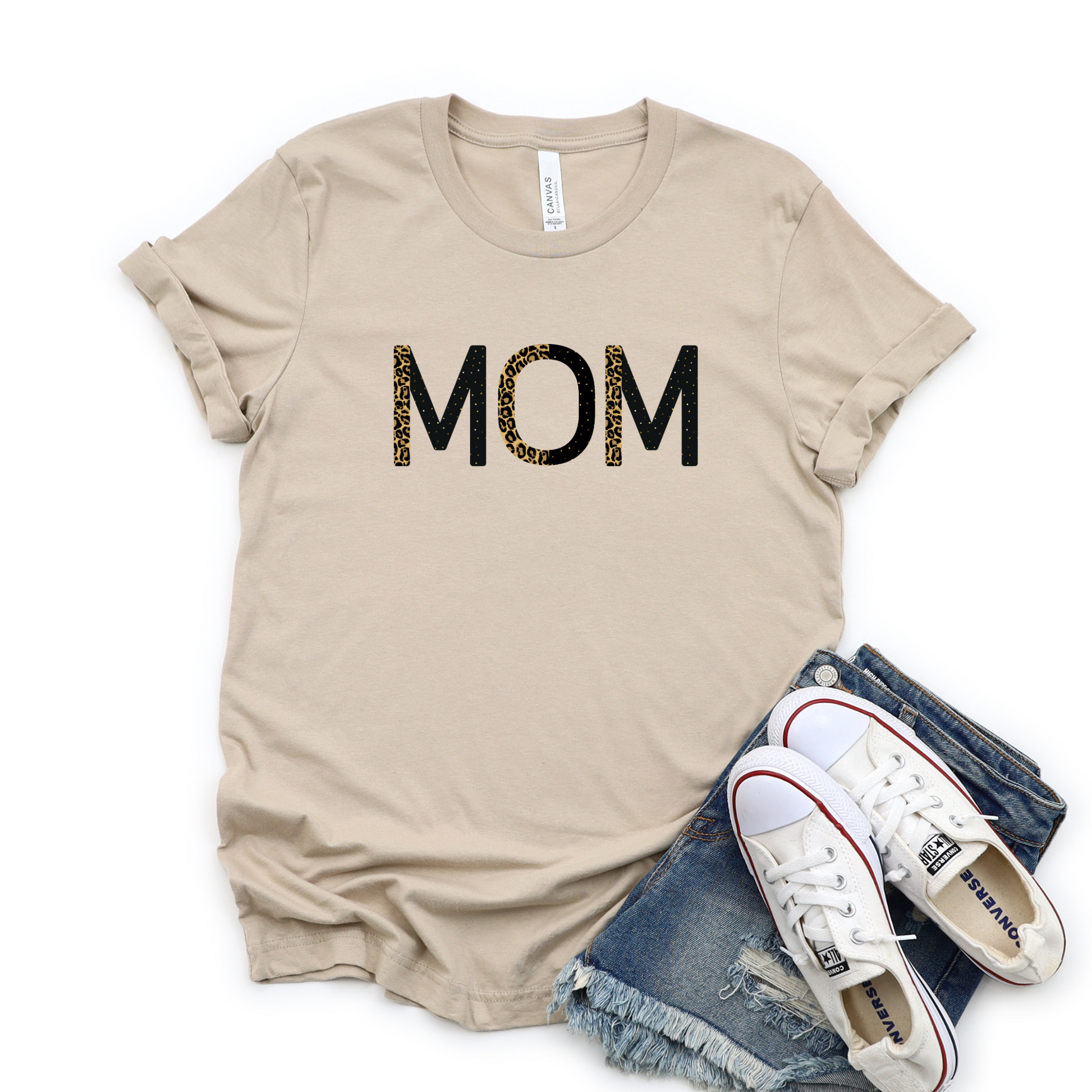 Wholesale Leopard Mom Graphic Tee - Sand Sweatshirt