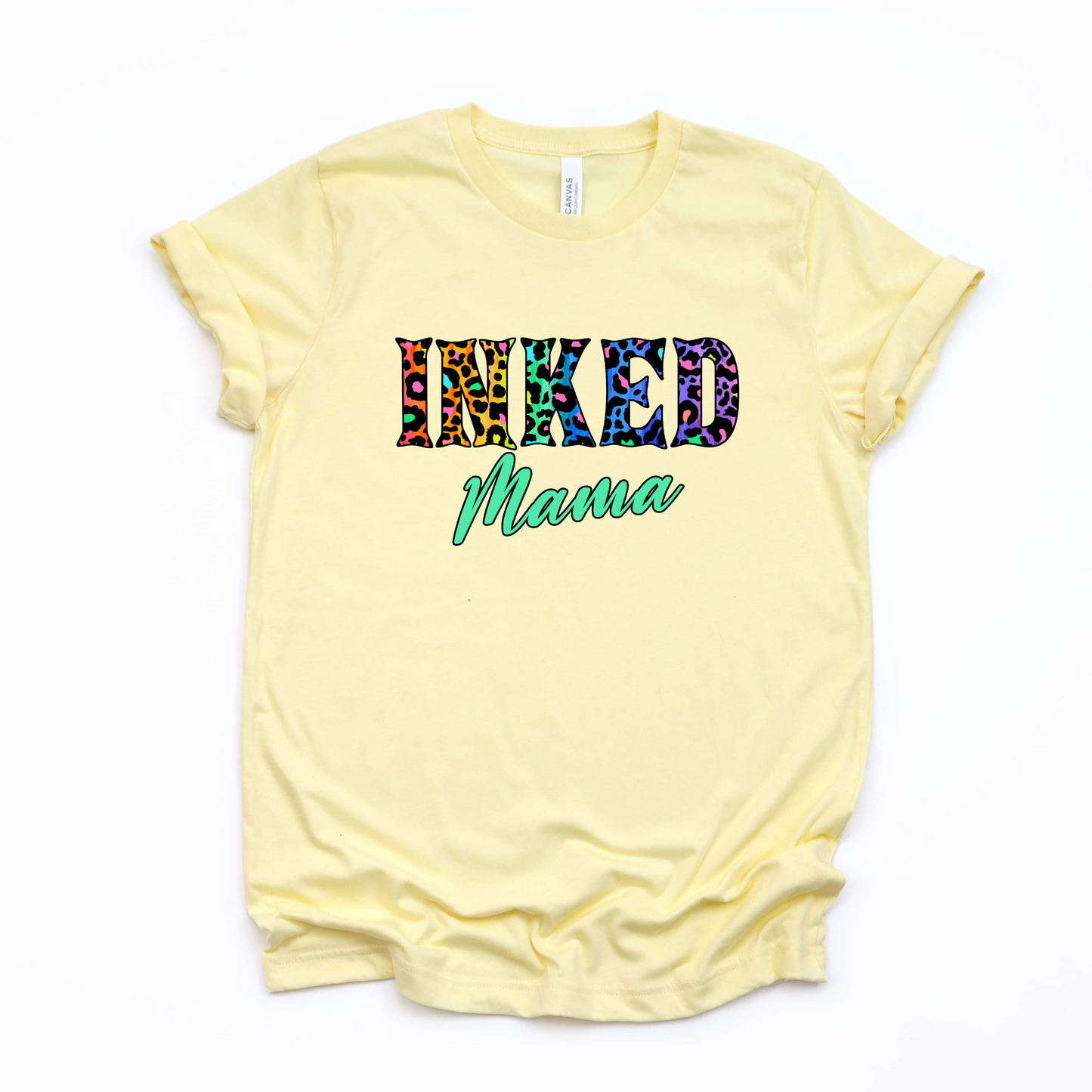 Wholesale Leopard Inked Mama Graphic Tee - French Vanilla Tee