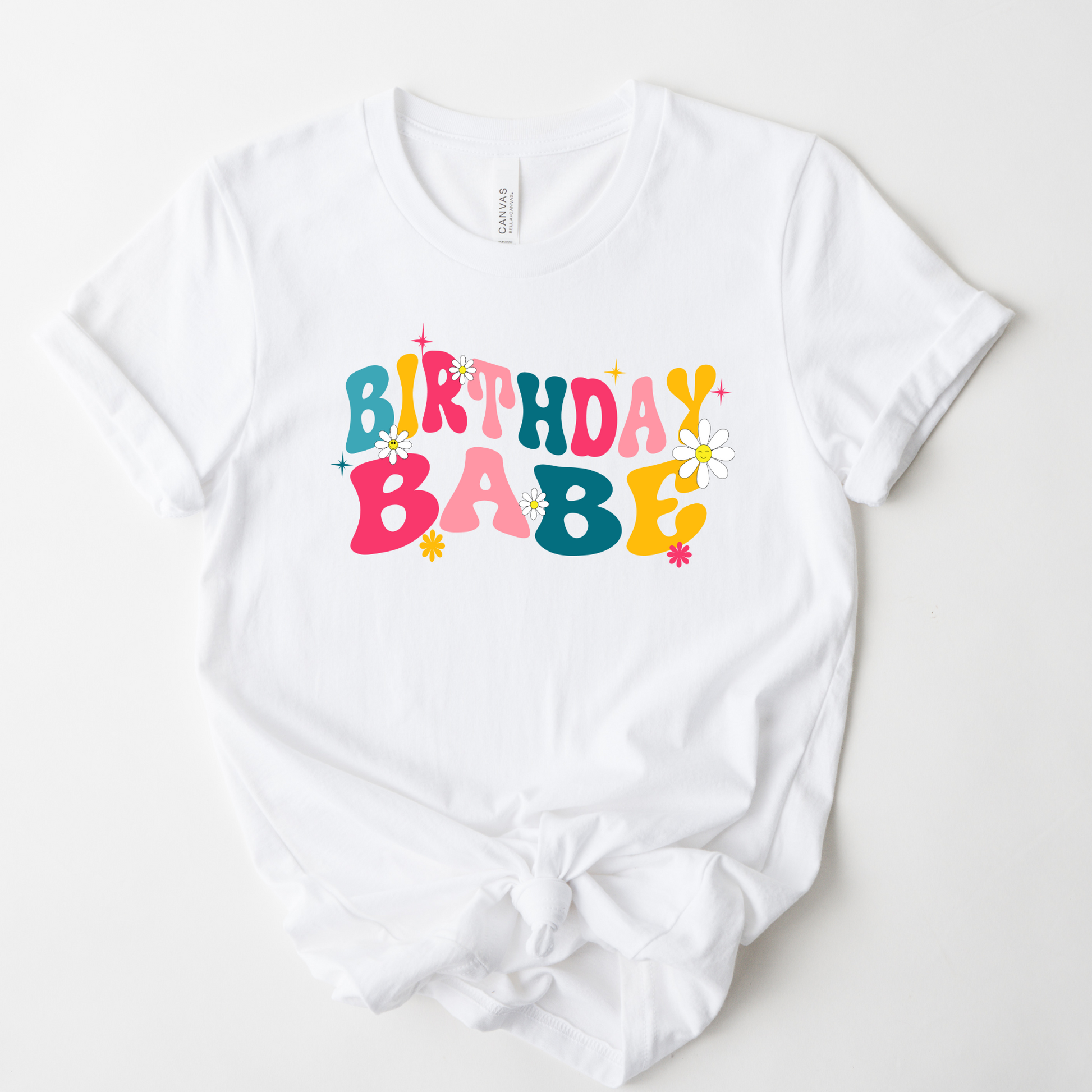 Wholesale Birthday Babe Graphic Tee - White Tee