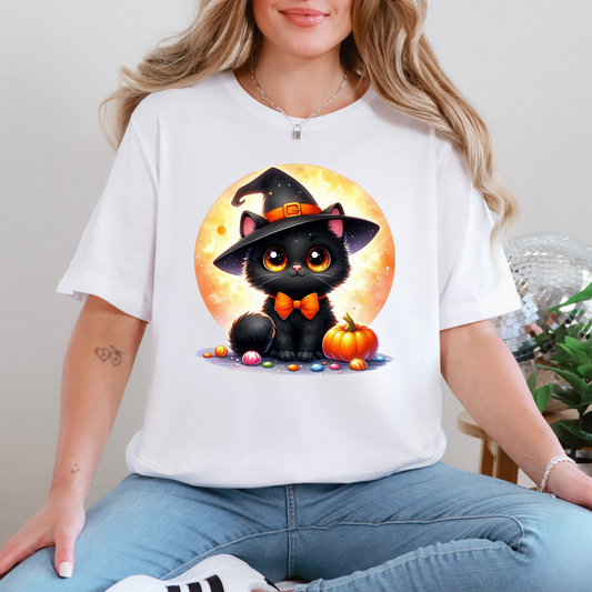 Cat with Moon Graphic Tee