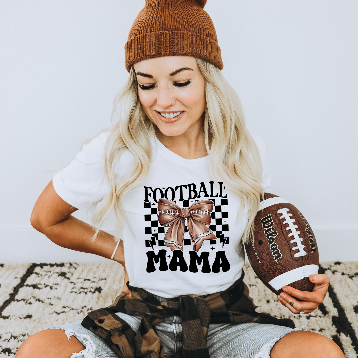 Retro Football Mama Bow
