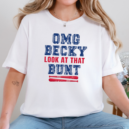 Wholesale OMG Becky Look At That Bunt Graphic Tee - White Tee