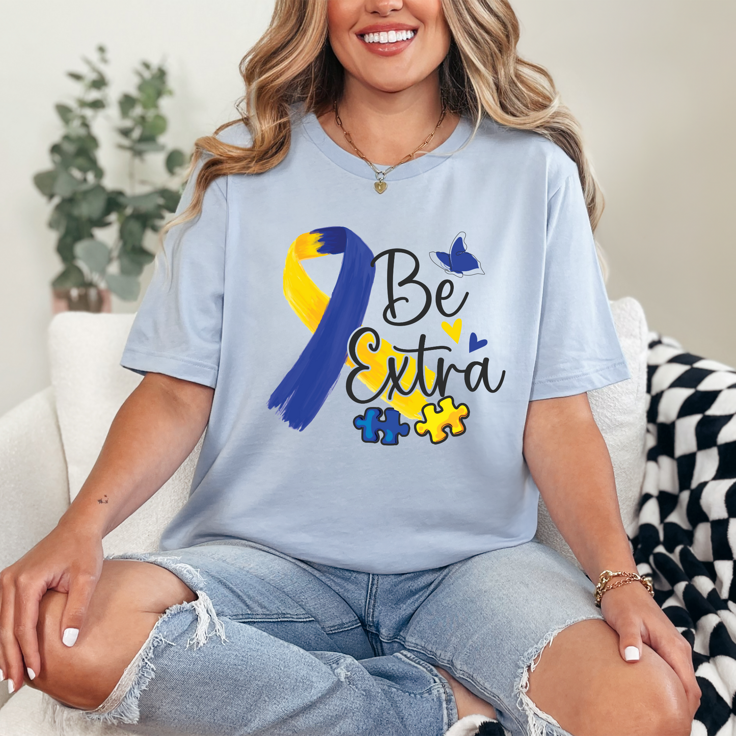Wholesale Be Extra Graphic Tee - Baby Blue Tee