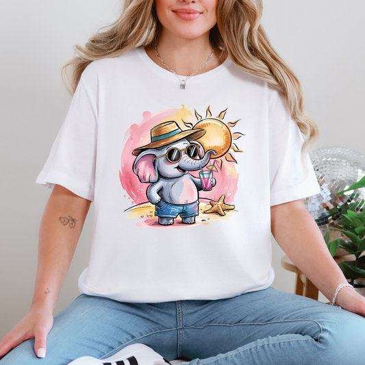 Wholesale Elephant Under the Sun Graphic Tee - White Tee