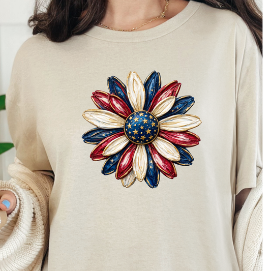 Patriotic Daisy Graphic Tee