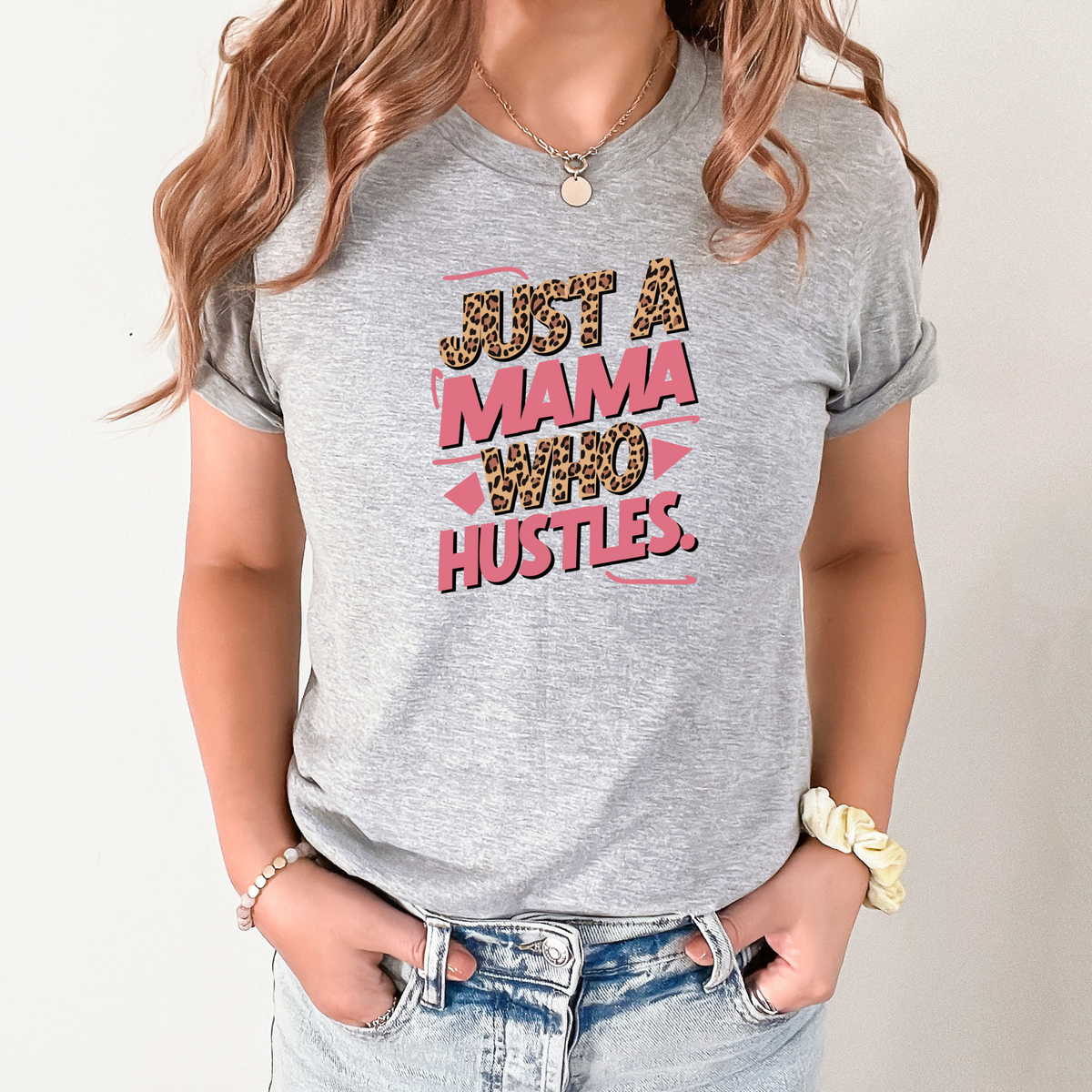 Wholesale Mama who hustles Graphic Tee - Grey Tee