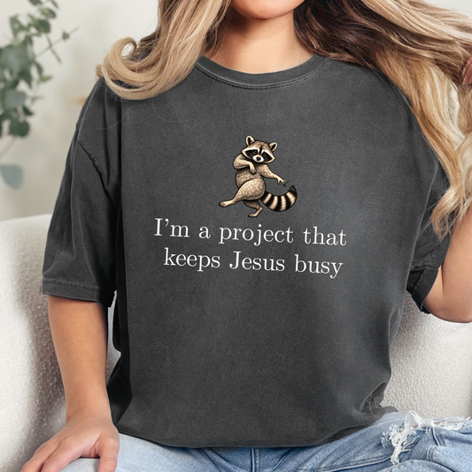 Wholesale Project Keeps Jesus Busy Graphic Tee - Pepper