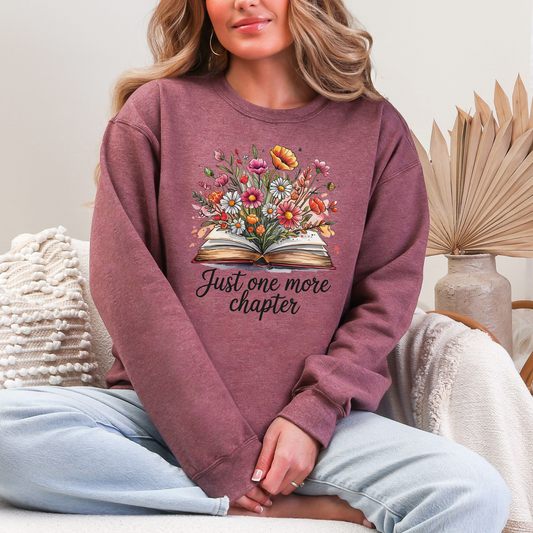 Just One More Chapter Flowers Sweatshirt