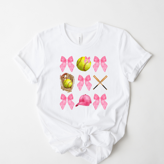 Softball Pink Bows