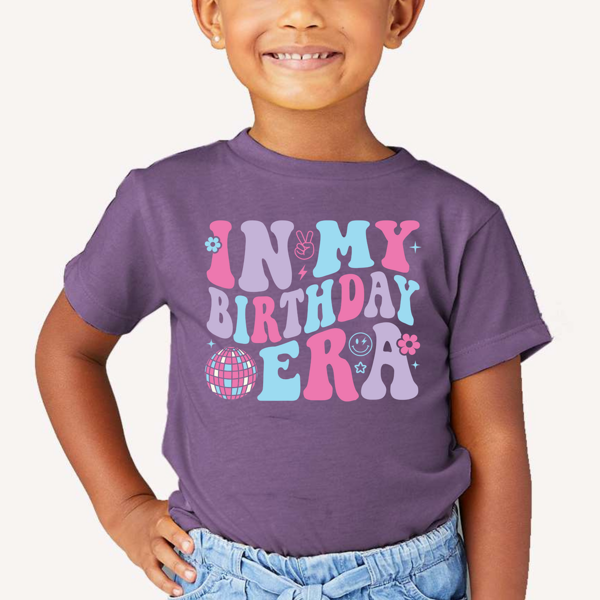 Wholesale In my birthday era Graphic Tee - Heather Team Purple Tee