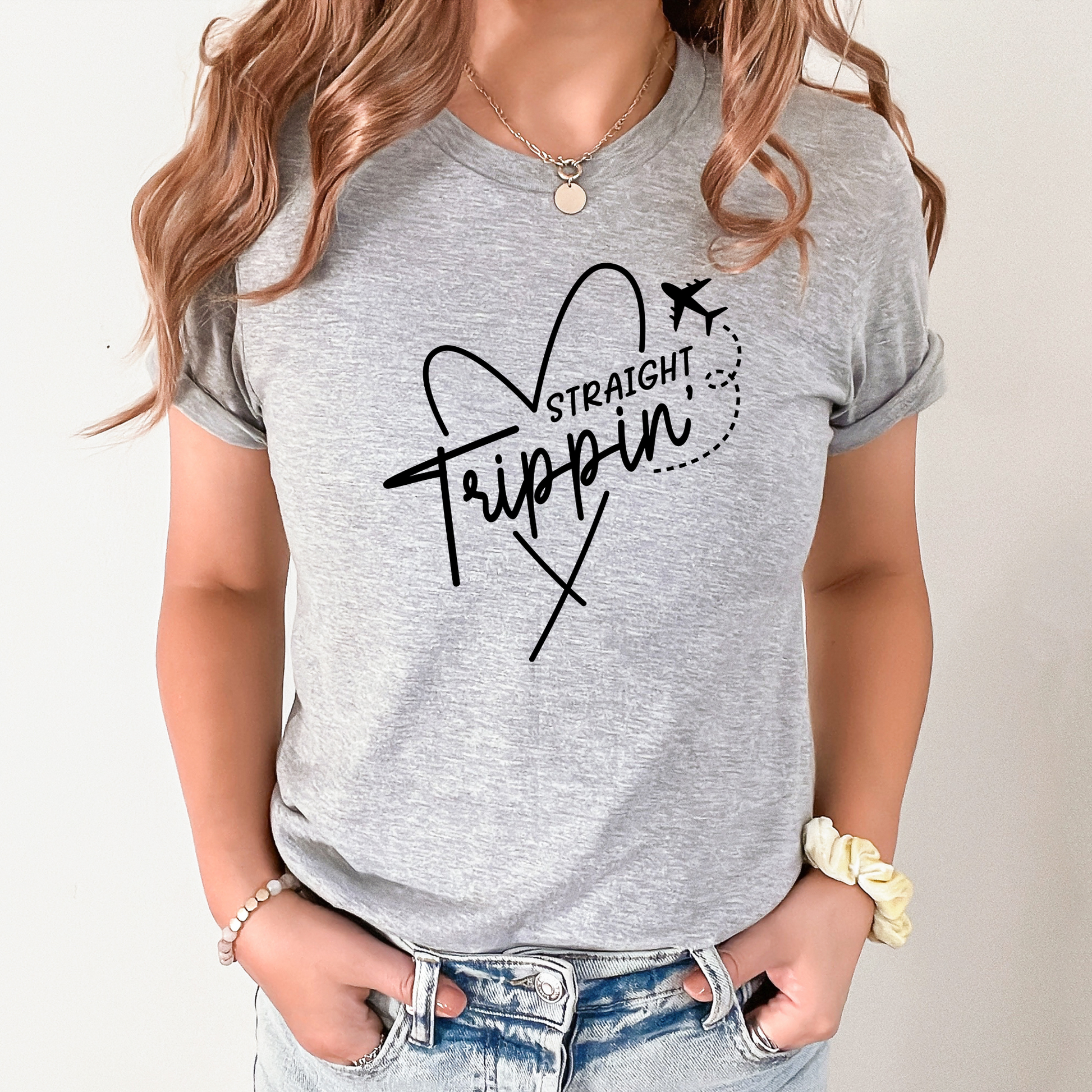 Wholesale Straight Trippin Graphic Tee - Grey Tee