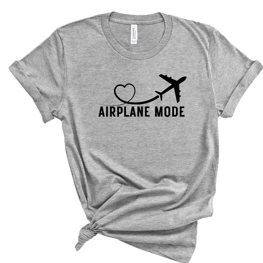 Wholesale Airplane Mode Graphic Tee - Heather Sunset Prism Tee