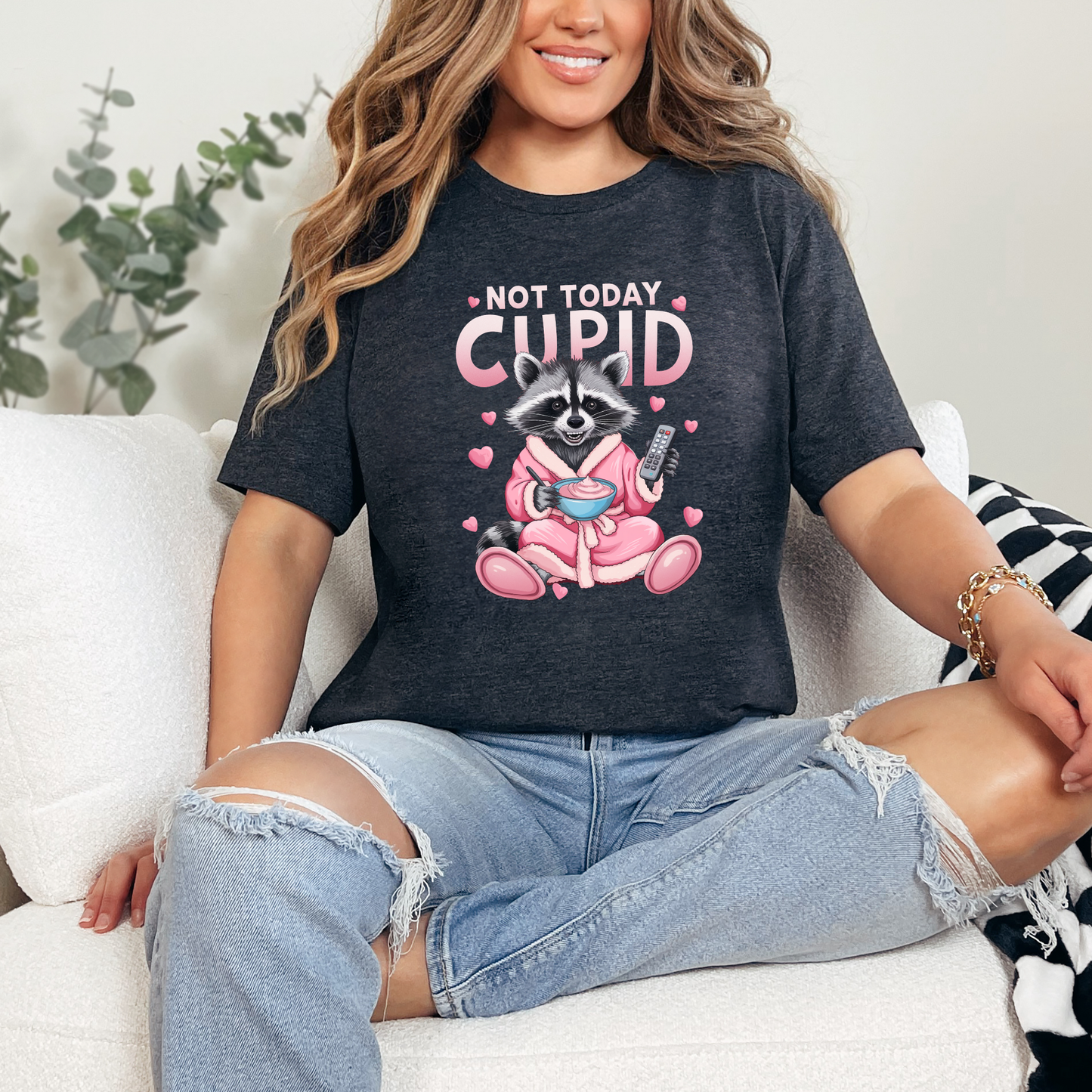 Not Today Cupid Raccoon Graphic Tee