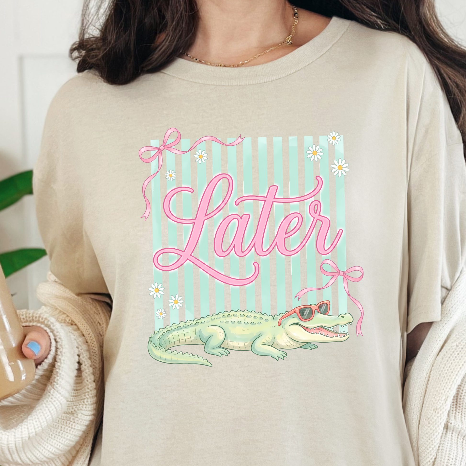 Wholesale Later Gator Graphic Tee - Natural Tee