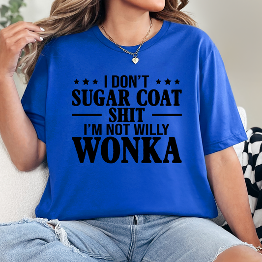 Wholesale Sugar Coat Not Willy Wonka Graphic Tee - True Royal Tee