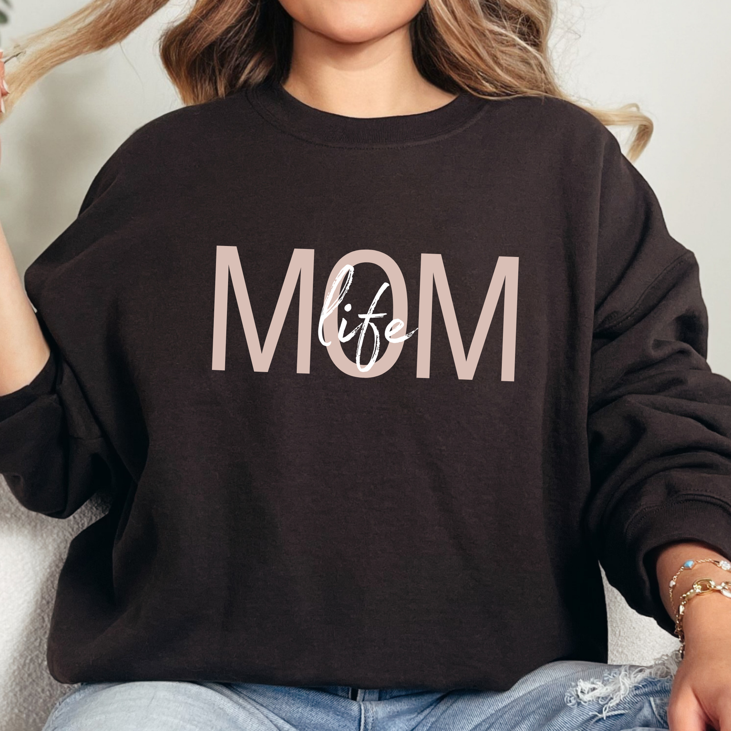 Wholesale Simple Mom Life Sweatshirt - Dark Chocolate Sweatshirt