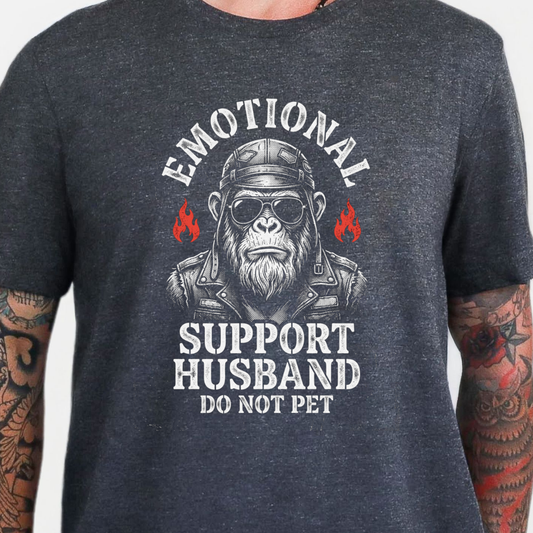 Wholesale Support Husband Graphic Tee - Dark Grey Heather Tee
