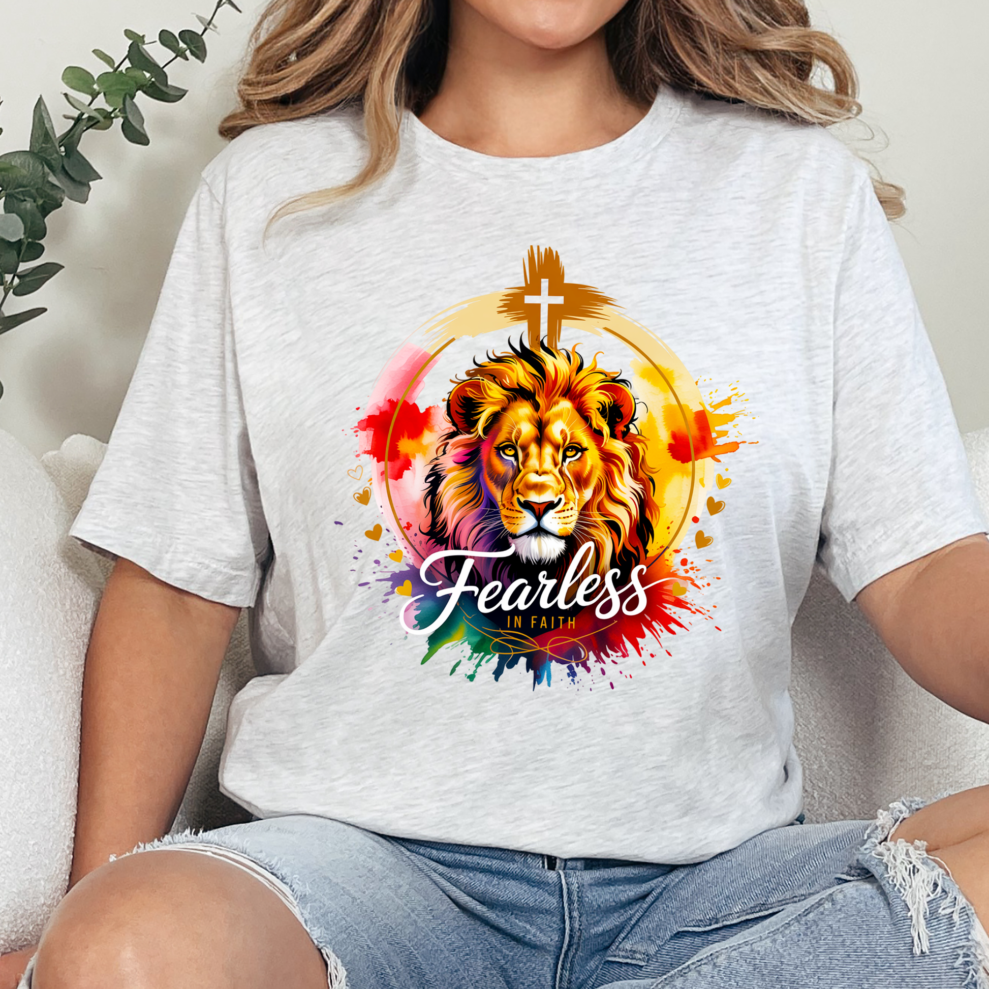 Wholesale Fearless in Faith Graphic Tee - Ash Tee