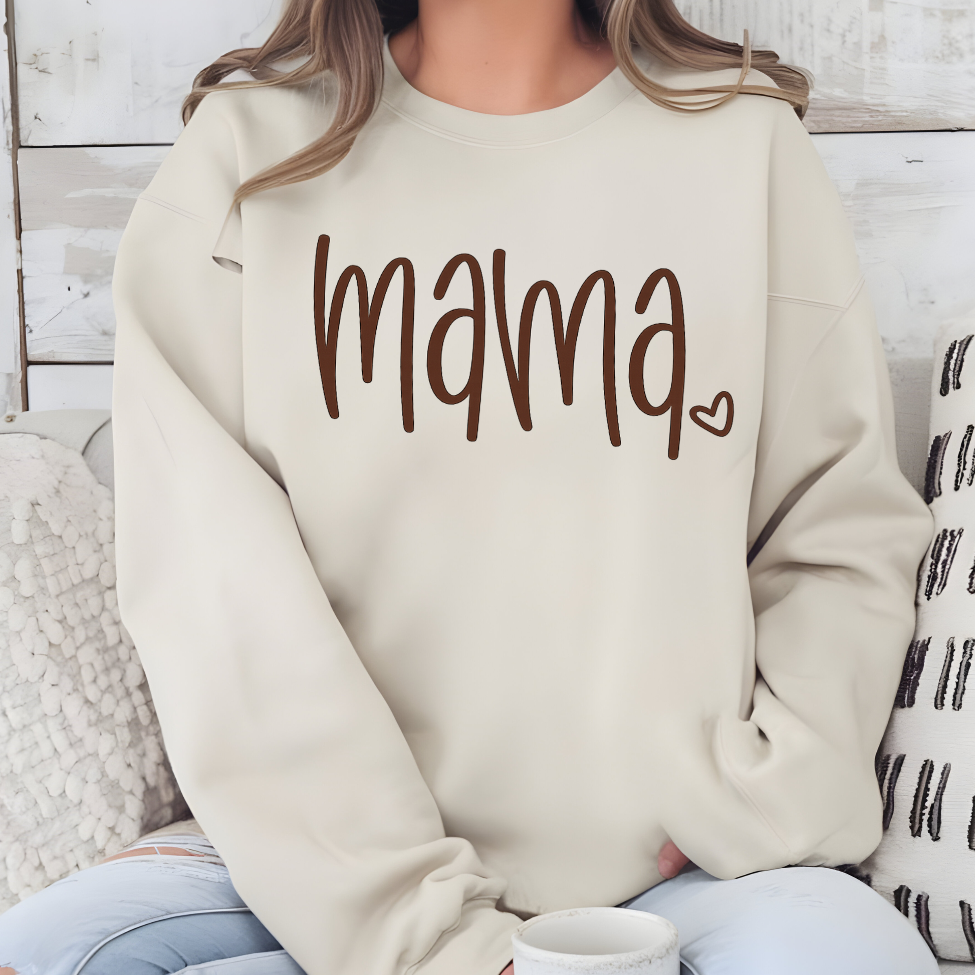 Wholesale Simple Mama Sweatshirt or Graphic Tee - Sand Sweatshirt