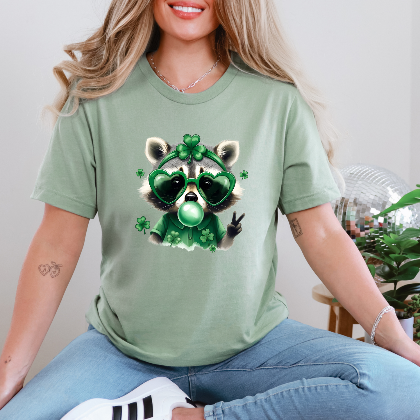 Funny Raccoon St. Patrick's Day Graphic Tee