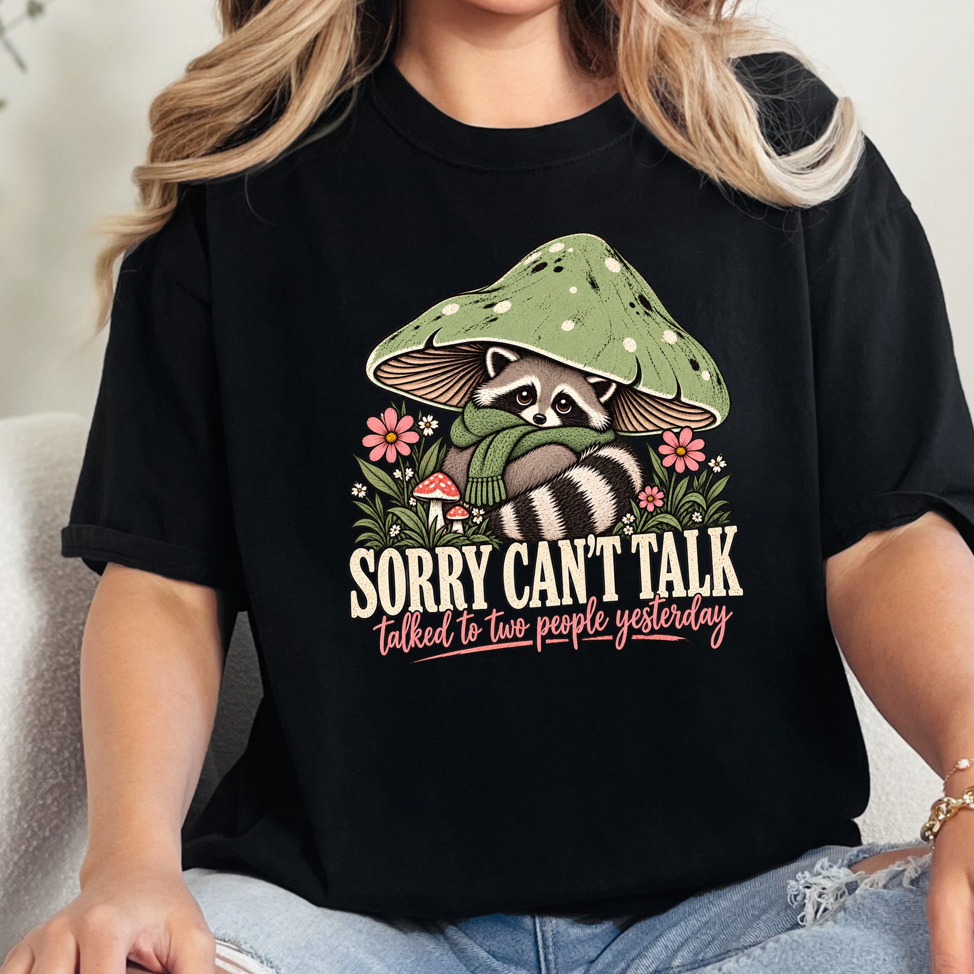 Wholesale Sorry Can't Talk Graphic Tee- Black 