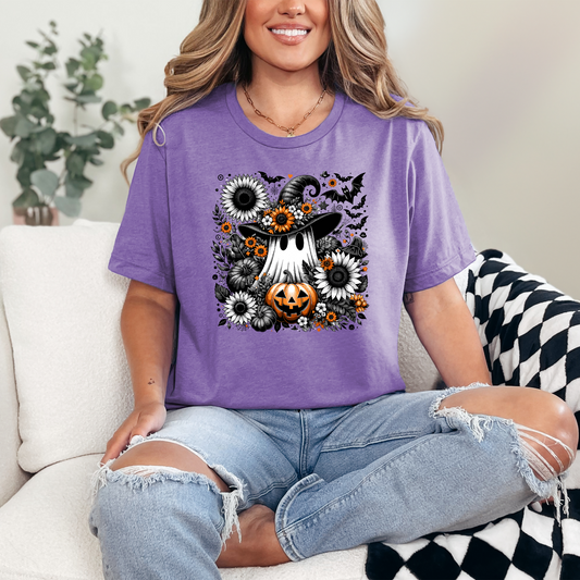 Floral Ghost Pumpkin Graphic Tee