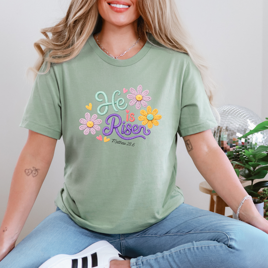 Faux Yarn He Is Risen Graphic Tee