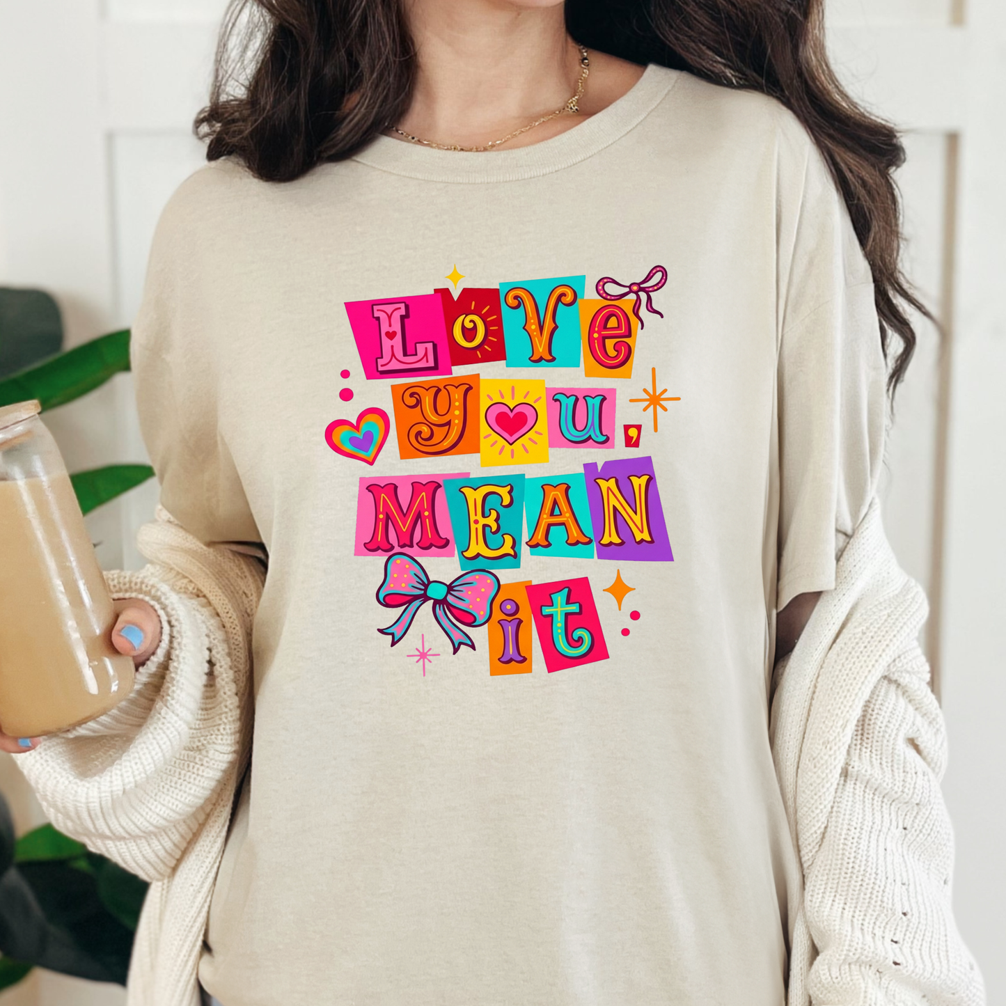 Wholesale Bright Love You Mean It Graphic Tee - Natural Tee