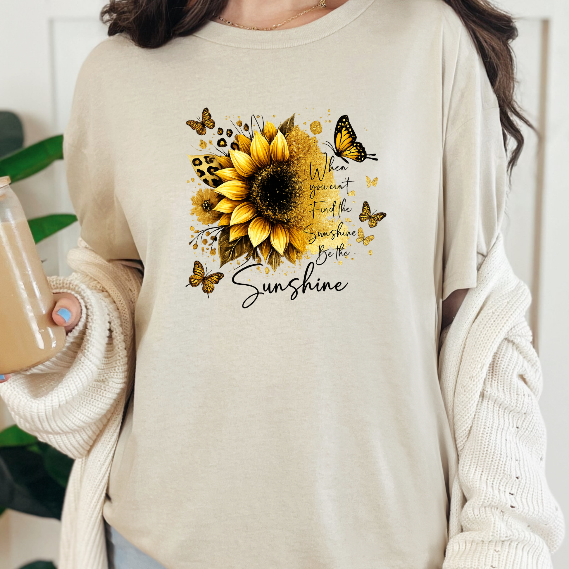 Wholesale Gold Be the Sunshine Graphic Tee - Natural Tee