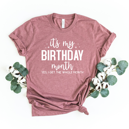 Wholesale Birthday Month Graphic Tee - Heather Mauve Tee