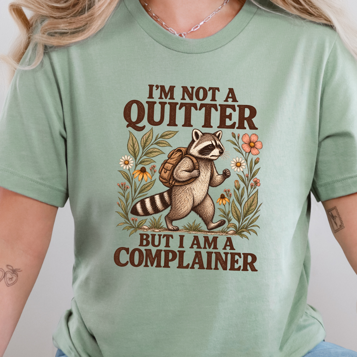 Wholesale I'm Not a Quitter Graphic Tee - Sage