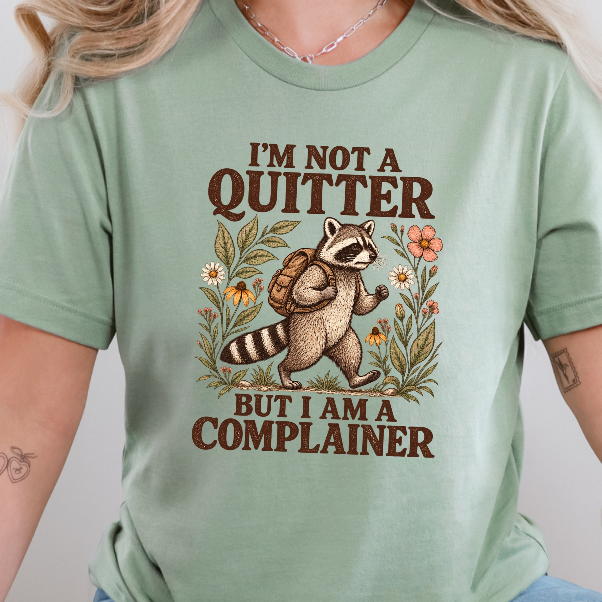 Wholesale I'm Not a Quitter Graphic Tee - Sage