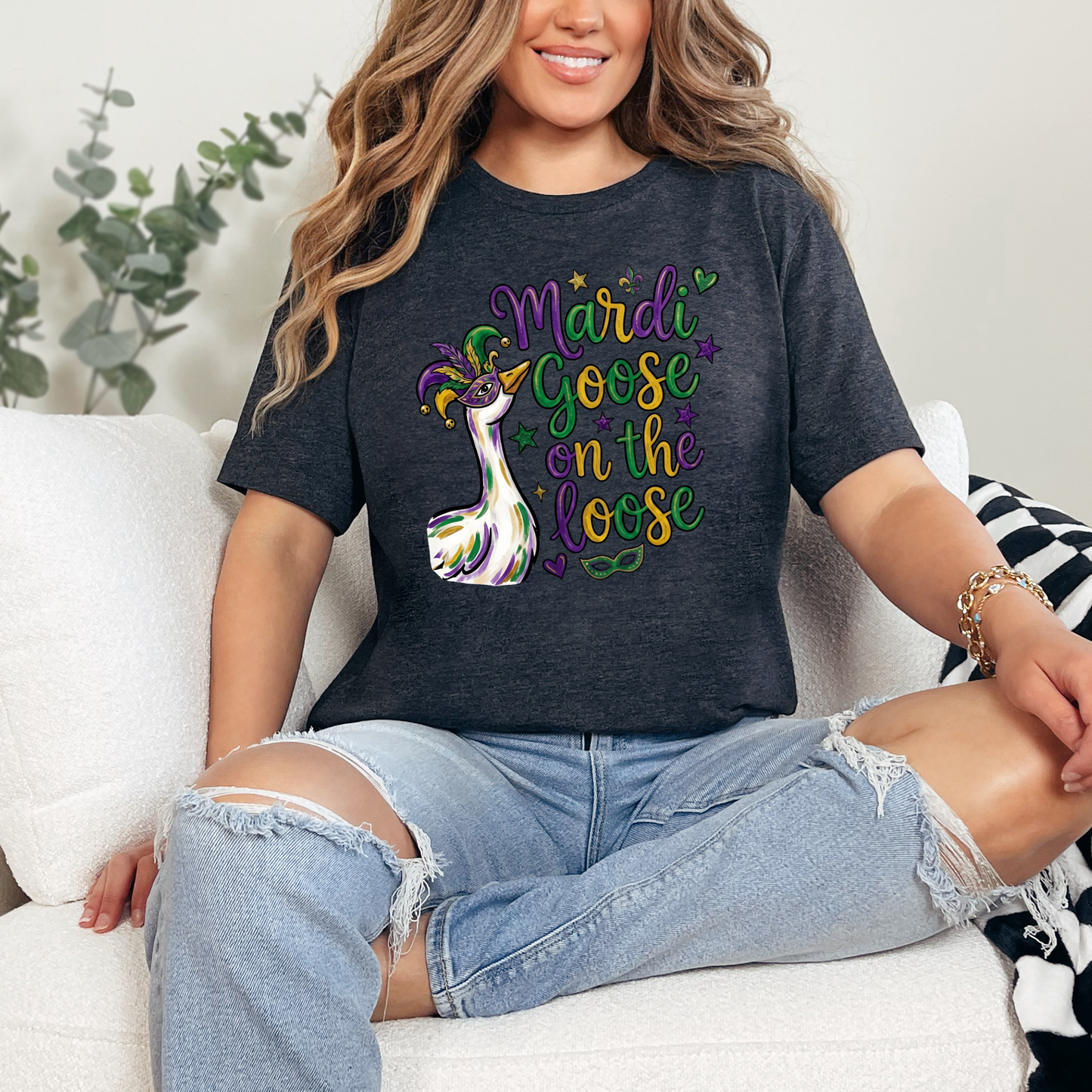 Mardi Gras Goose Graphic Tee