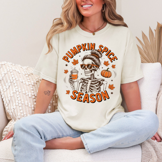 Pumpkin Spice Skeleton Graphic Tee